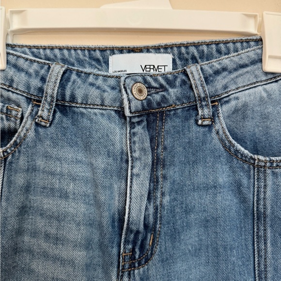 VERVET By Flying Monkey High Rise Dad Cargo Jeans Size 27 Medium Wash Denim - Picture 4 of 5